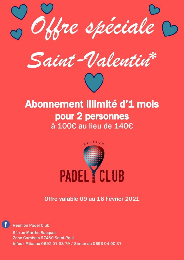 Valentines day meeting padel club offers unlimited