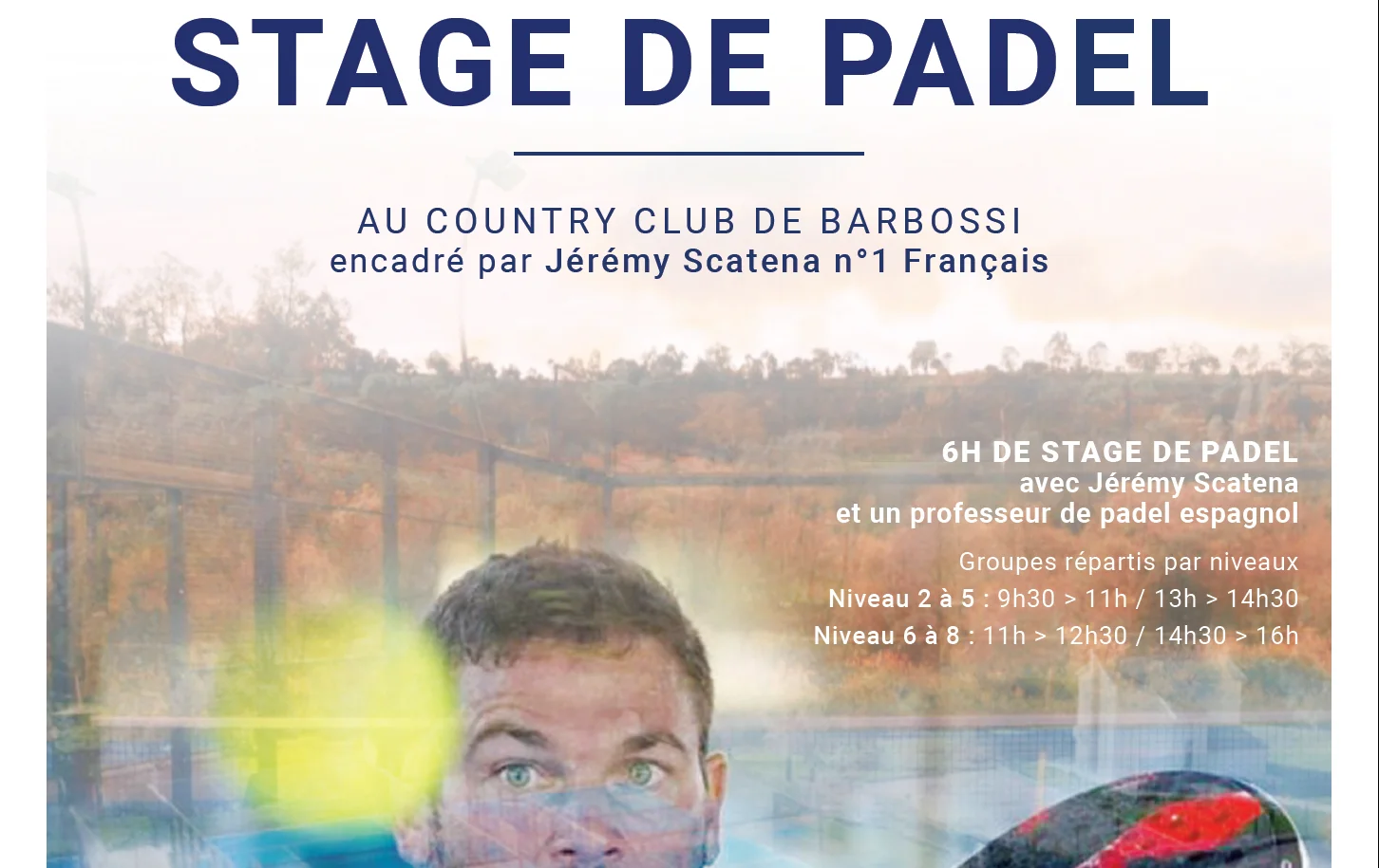 Stage de padel à Barbossi : 8 et 9 mai