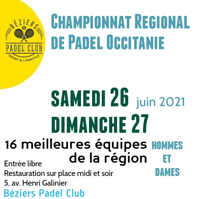 Regionale Kampioenschappen Padel Occitanië 2021