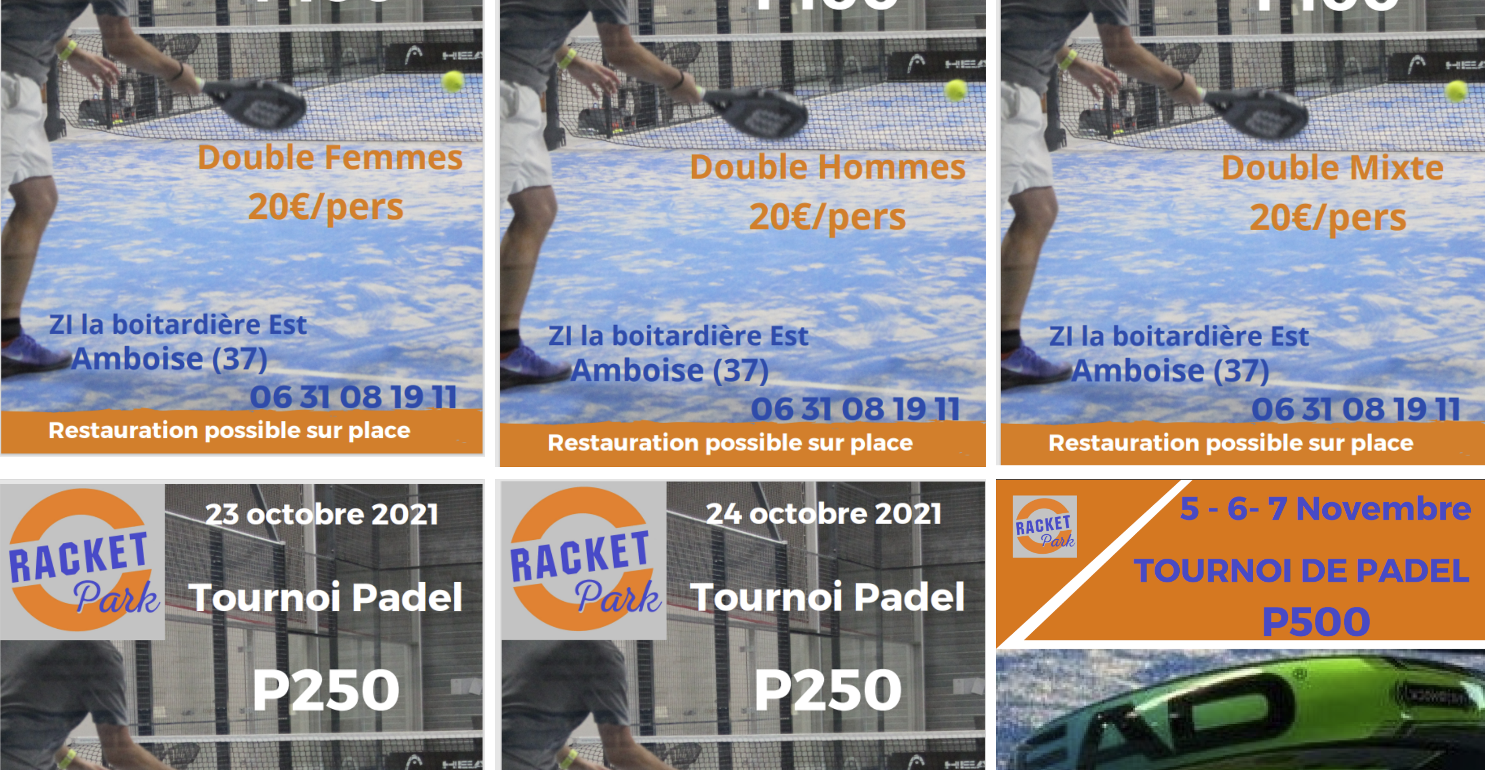 Racketpark: 6 toernooien padel P100 tot P500