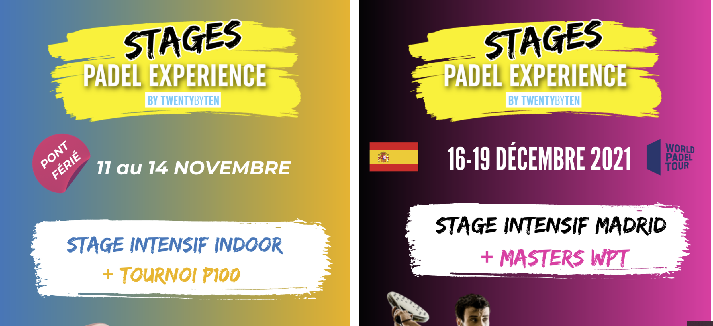 Padel Experience : 2 stages padel à Lyon et Madrid
