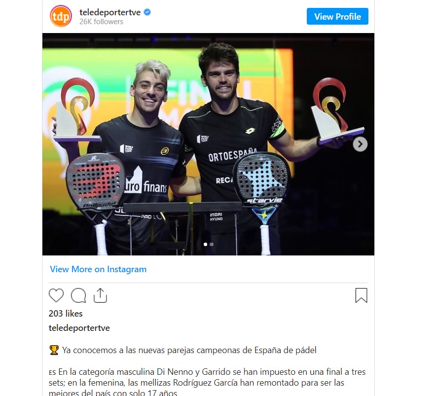 RTVE Teledeporte Garrido Di Nenno Gewinner der spanischen Meisterschaft