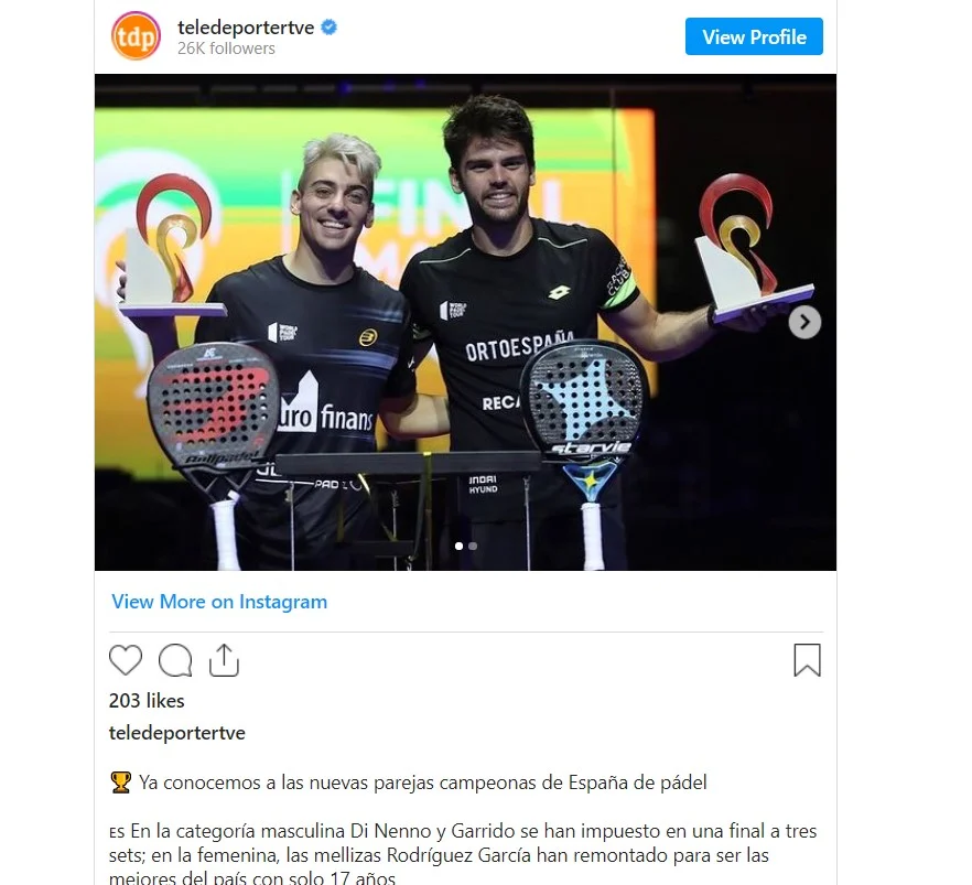 RTVE teledeporte garrido Di Nenno vainqueur championnat d'espagne