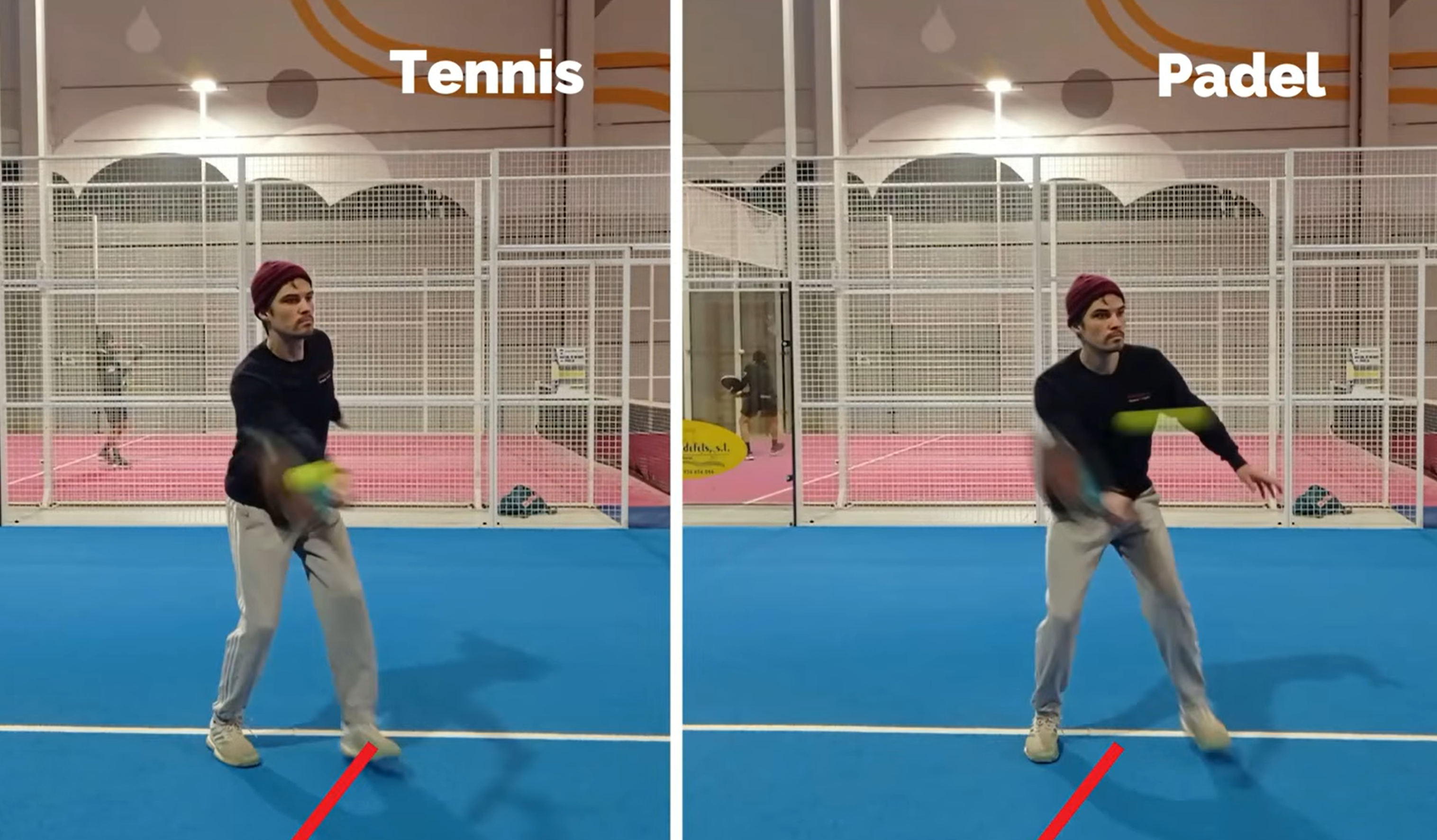 3 differences between the tennis volley and that of padel