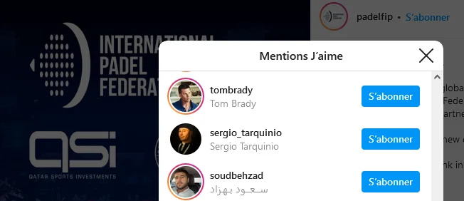 Tom brady like FIP Instagram