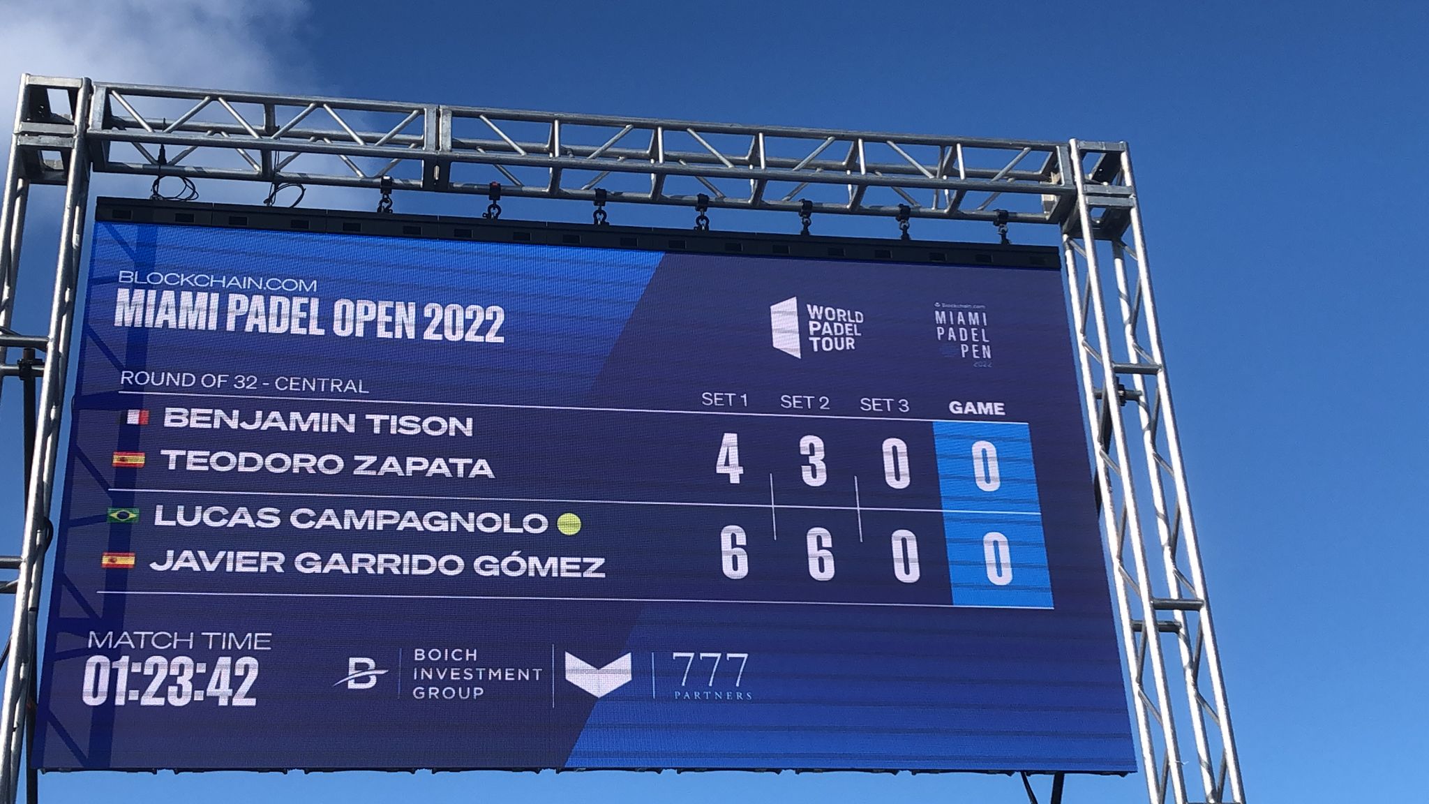 マイアミ world padel tour カンパニョーロ ティソン サパタ ガリド 2022