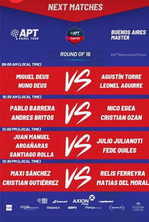 APT-Programme-huitiemes-buenos-aires-master-2022-matin | Padel Magazine
