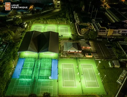 vue aérienne nuit Ligue-tennis-martinique-tournoi-2022