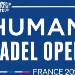 Cartell del logotip humà Padel OBERT