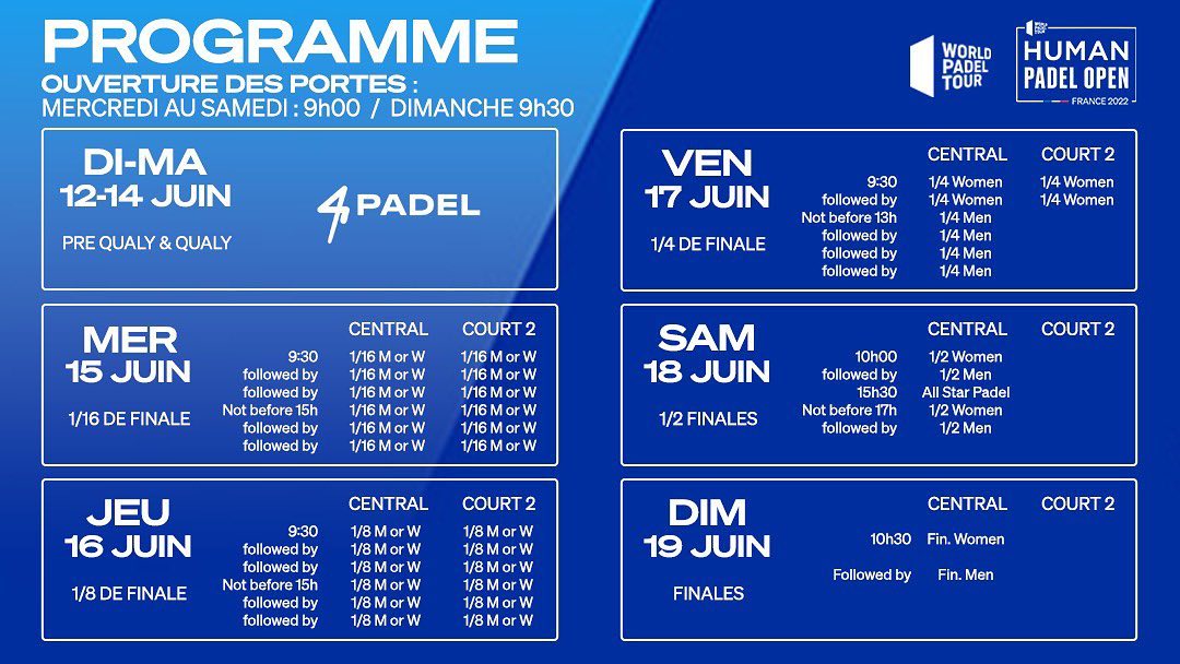 programme human padel open 2022