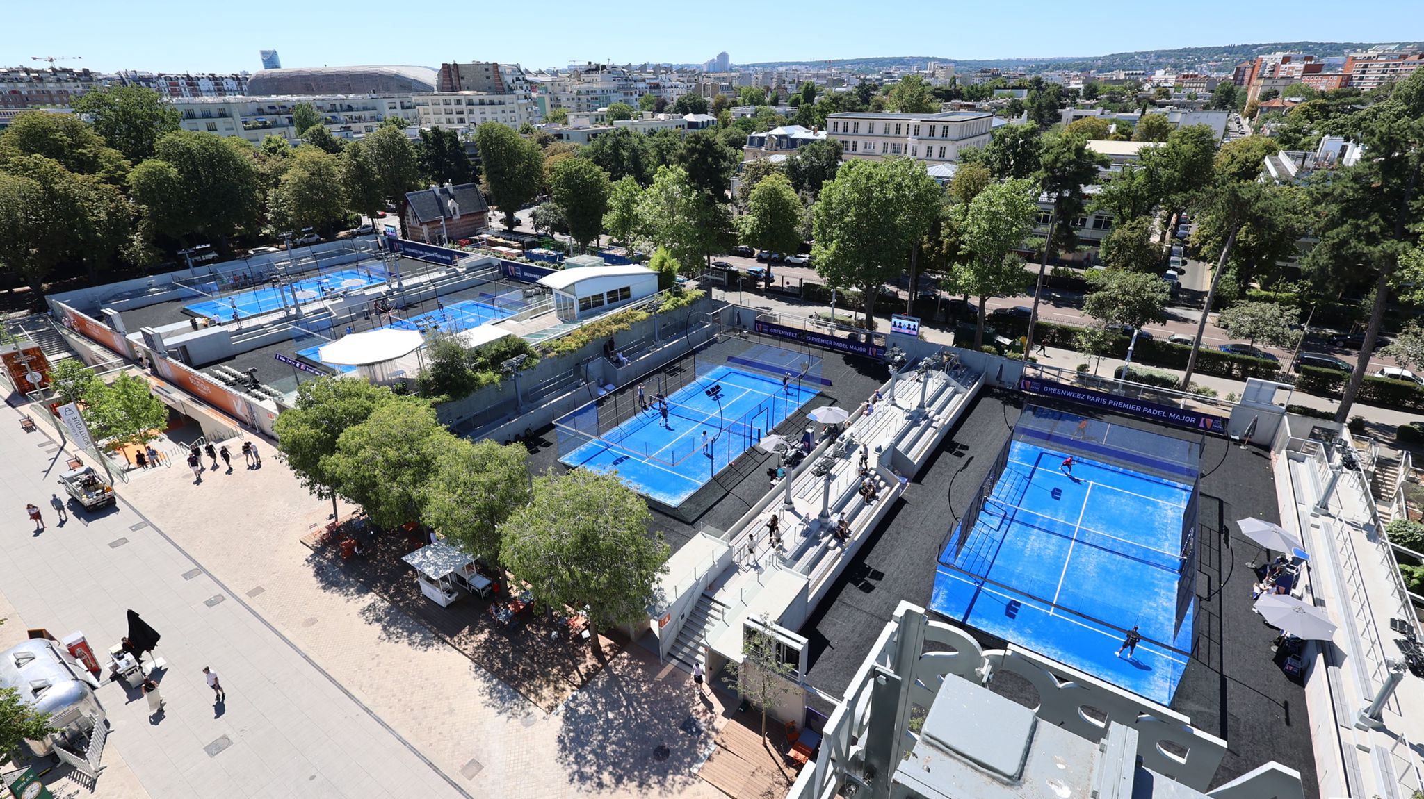 Roland Garros padel Vista superior de les pistes 2022
