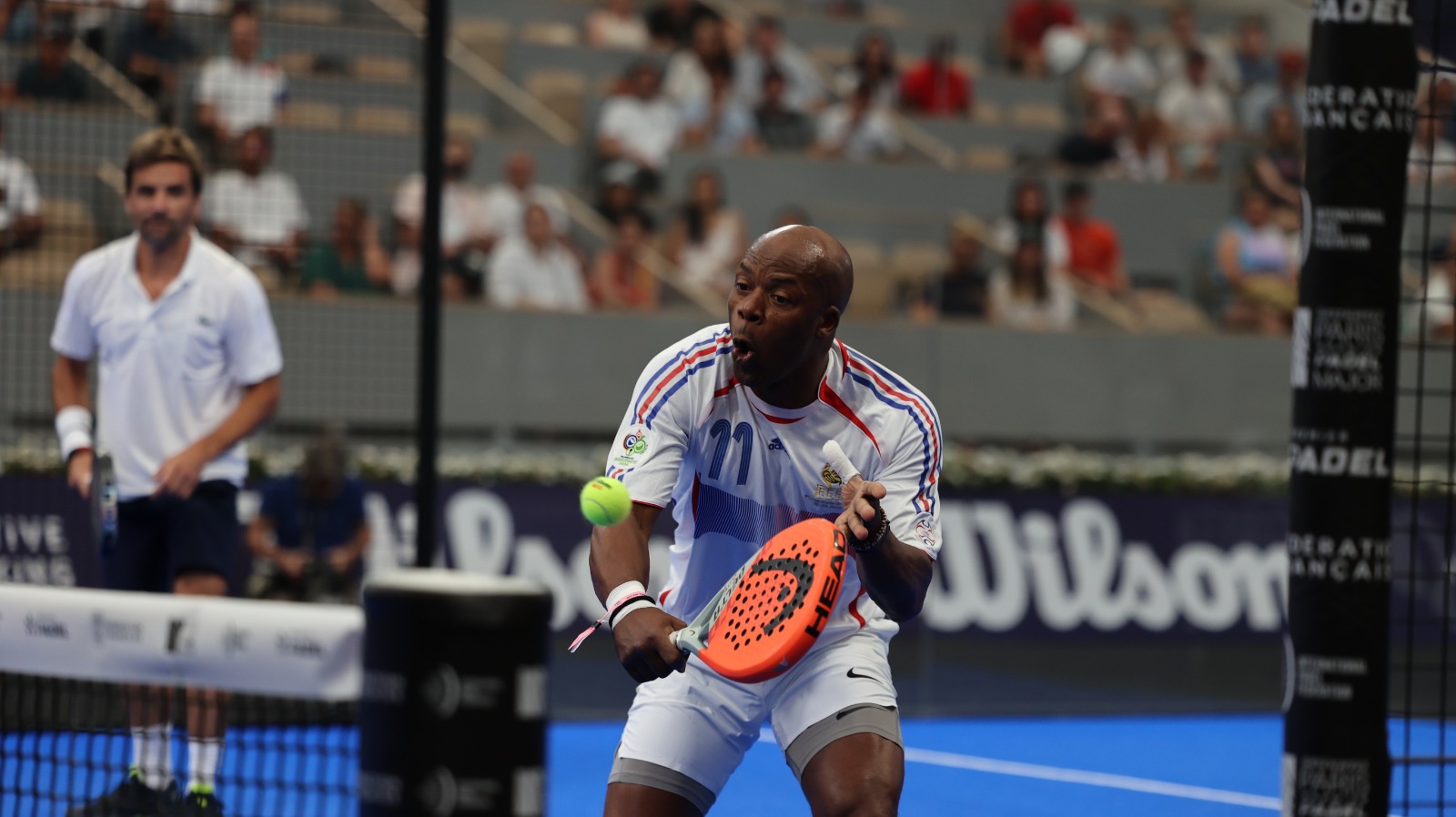 Sylvain-Wiltord-vollee-Schläger-head-Roland Garros