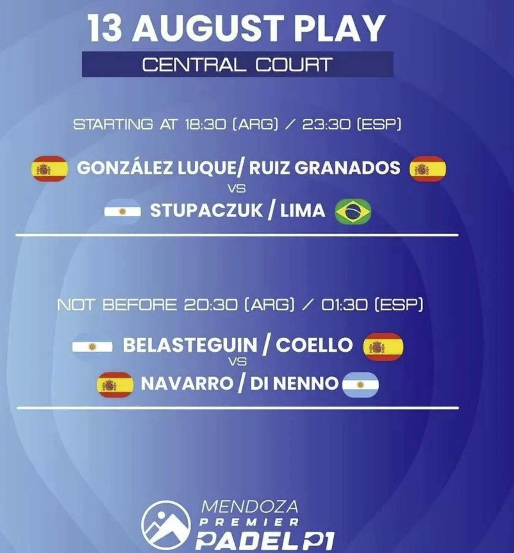 programme demi finale premier padel mendoza | Padel Magazine programme demi finale premier padel mendoza