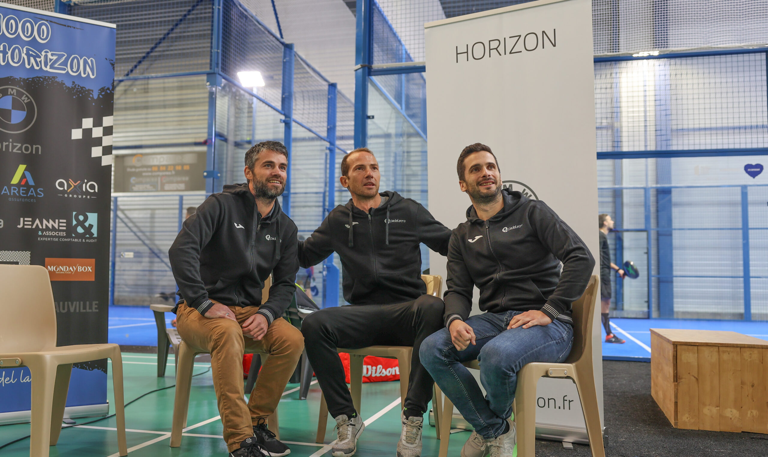Julien Frères, François Preterre och Maxime Gautrié padel arenan