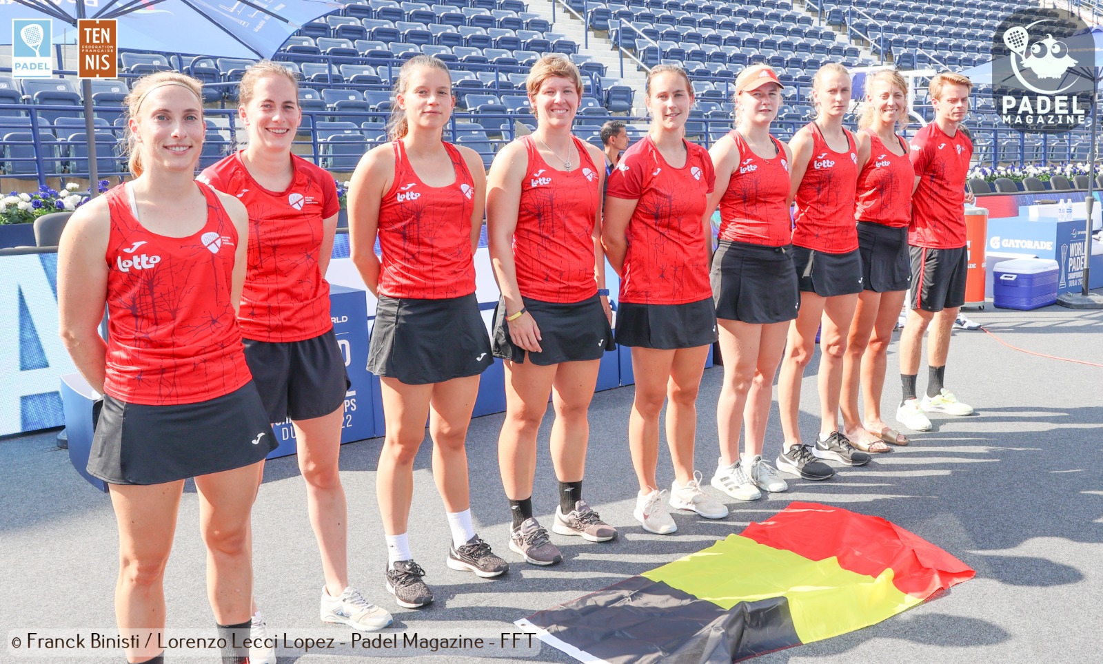 Selezione squadra belga mondiale femminile padel Dubai 2022