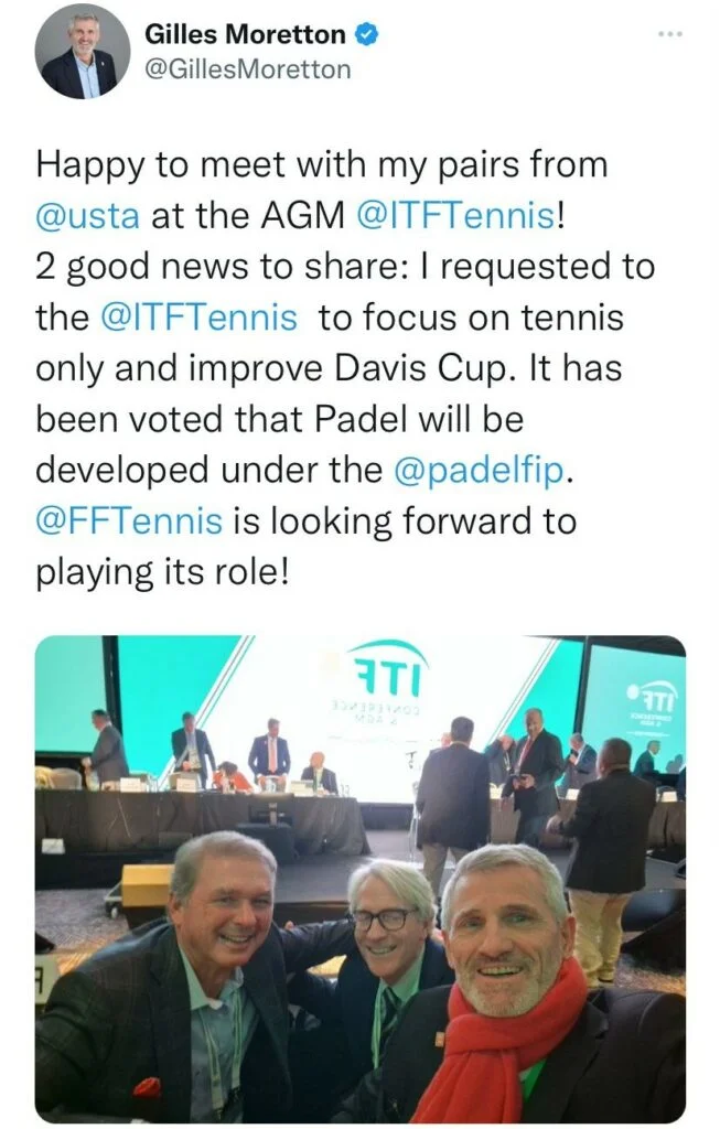 Tweet-Gilles-Moretton-ITF-FIP-padel-2022 | Padel Magazine