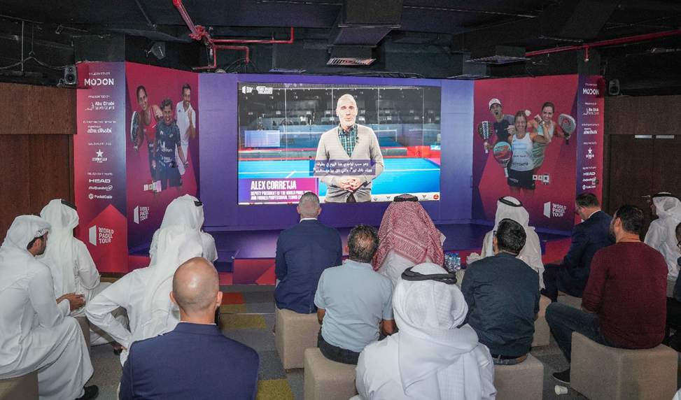 Alex Corretja presskonferens presentation i Abu Dhabi padel Master