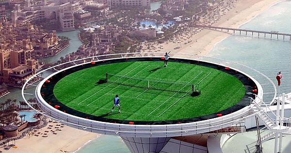 When is a track of padel 211 m above the waves?