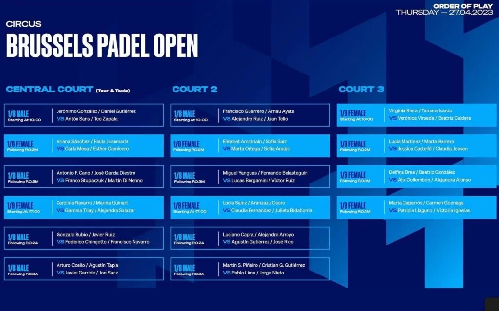 Tableau Huitièmes WPT Brussels Open
