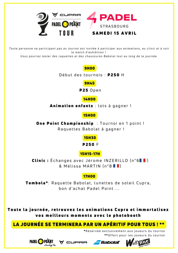 programmering-strasbourg-1 | Padel Magazine Cupra programmering Padel Point Tour Strasbourg