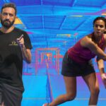 Cyril Hanouna et Mélissa Martin padel fauteuil