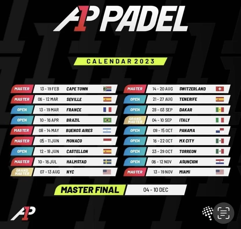 Calendrier A1 Padel 2023