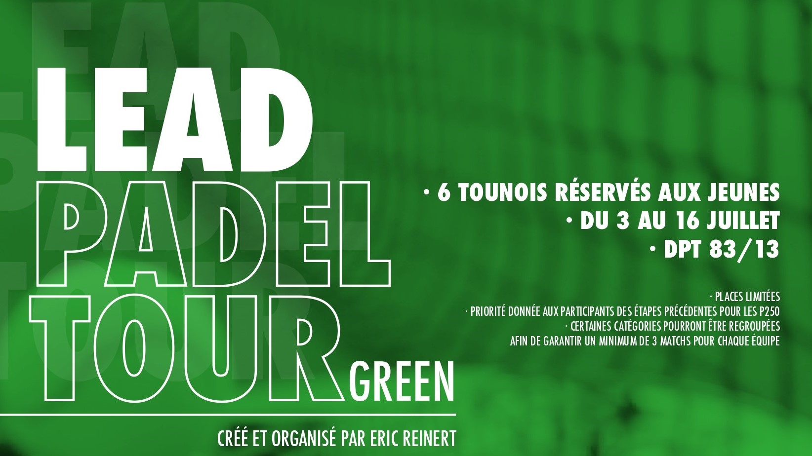 Le führen Padel Tour, ein Rundgang für junge Leute!