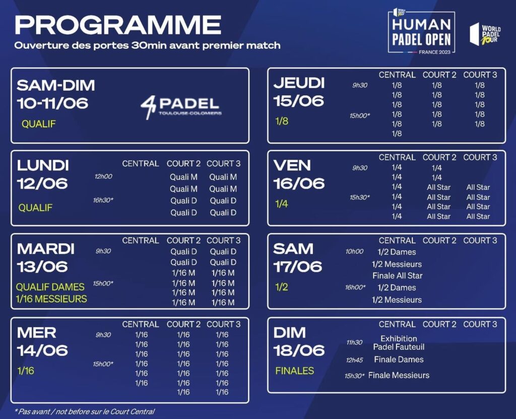 Programme Human Padel Open