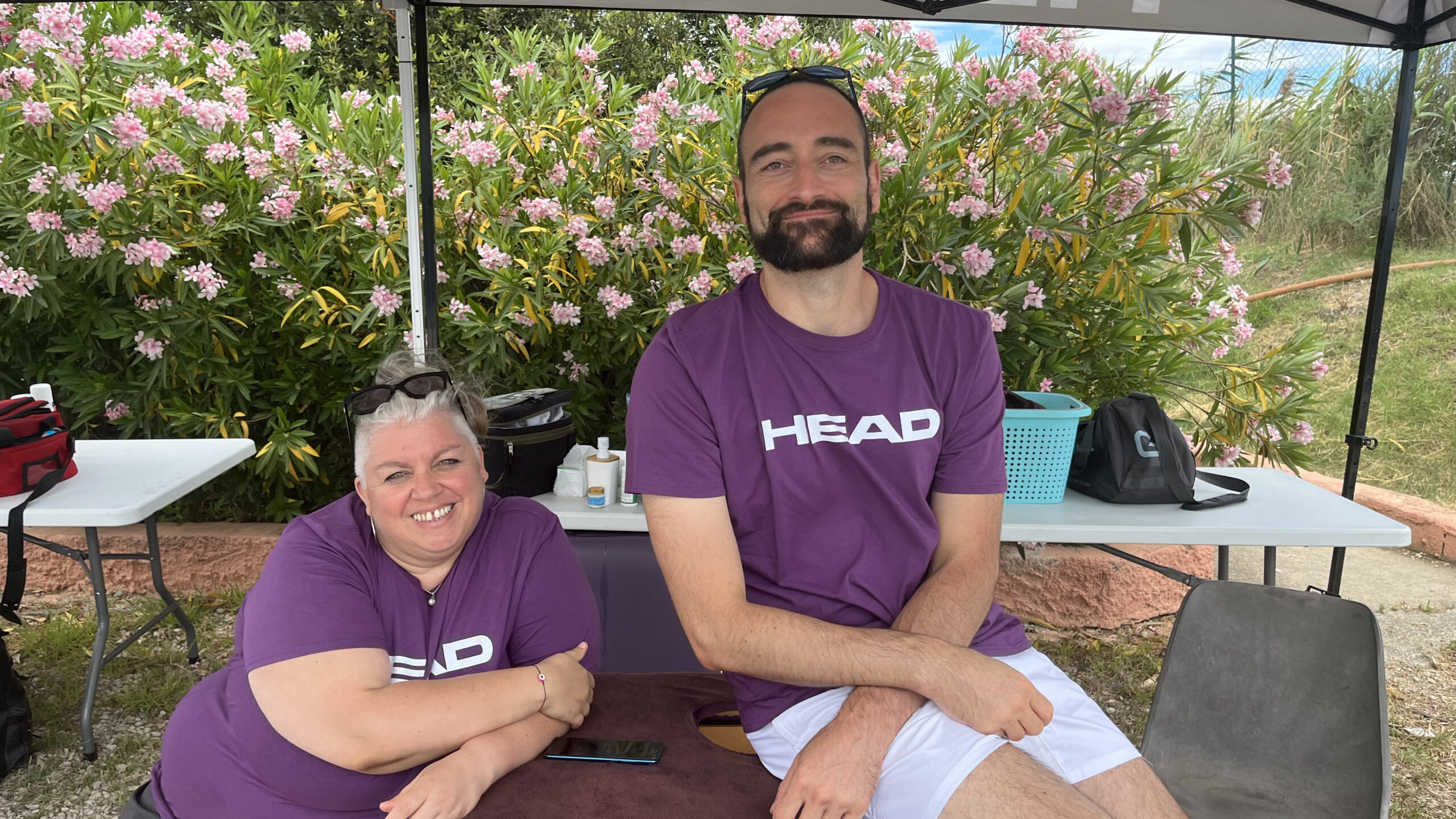 Eugénie y Nicolas, terapeutas de Head Padel Open