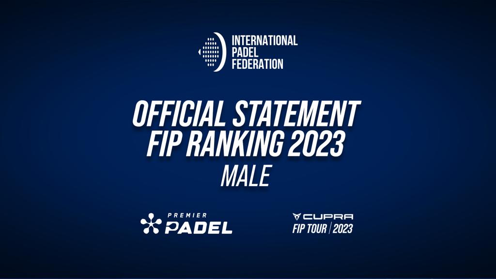 FIP herrranking 2023 Premier Padel män