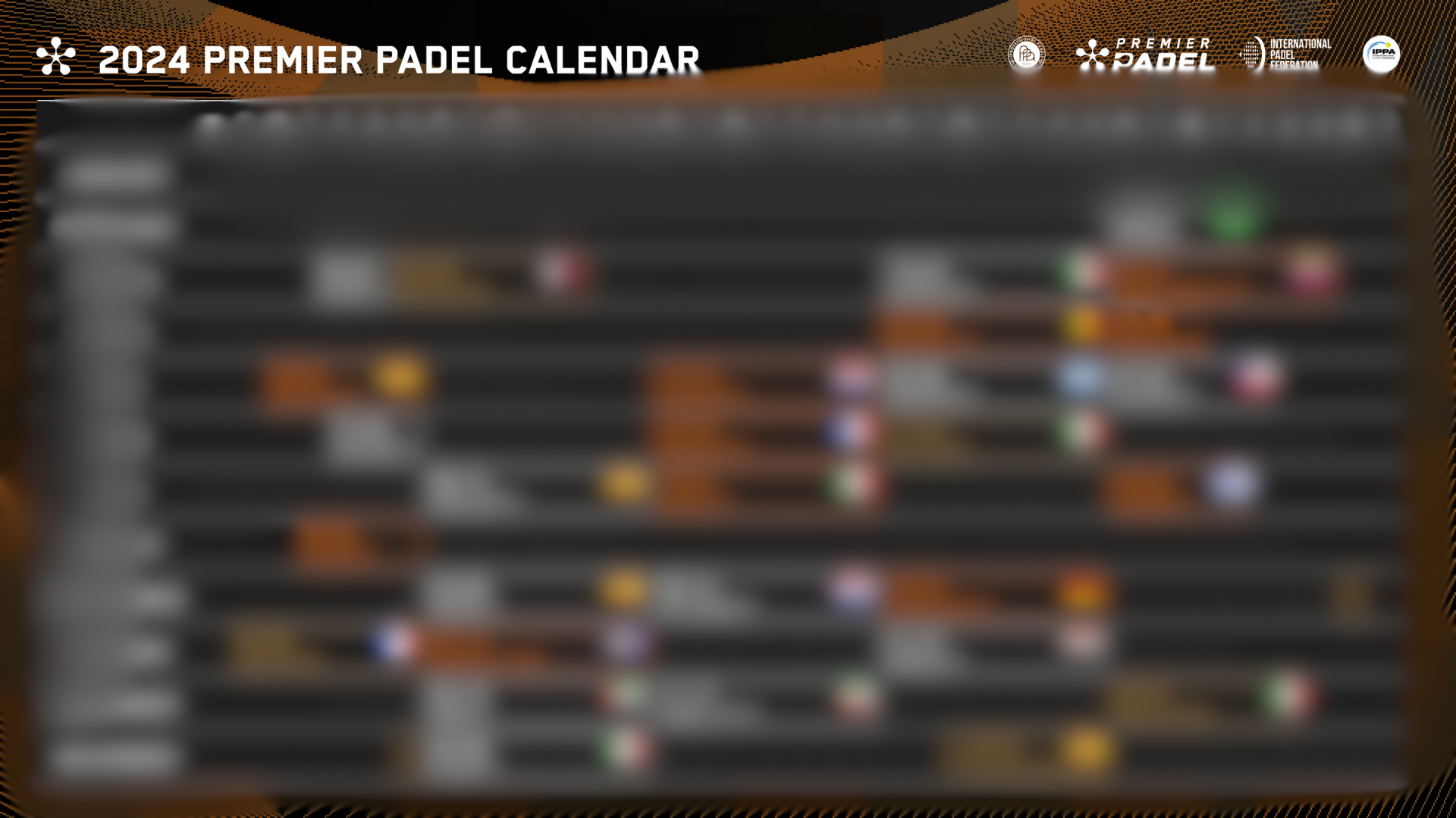 Premier Padel Blurred 2024 calendar