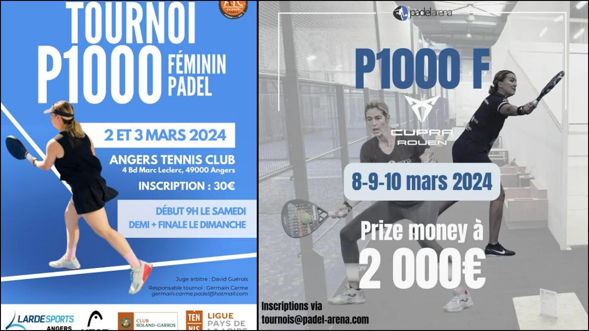 P1000 Angers affisch - Padel Arena