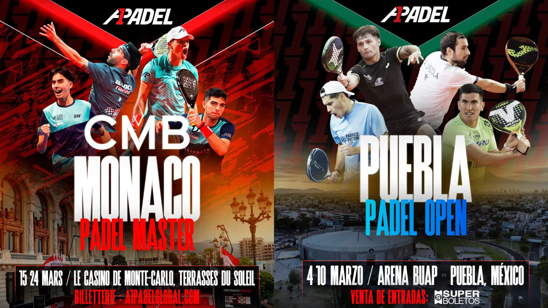 A1 Padel – Descubre los inscritos para los torneos de Puebla y Mónaco
