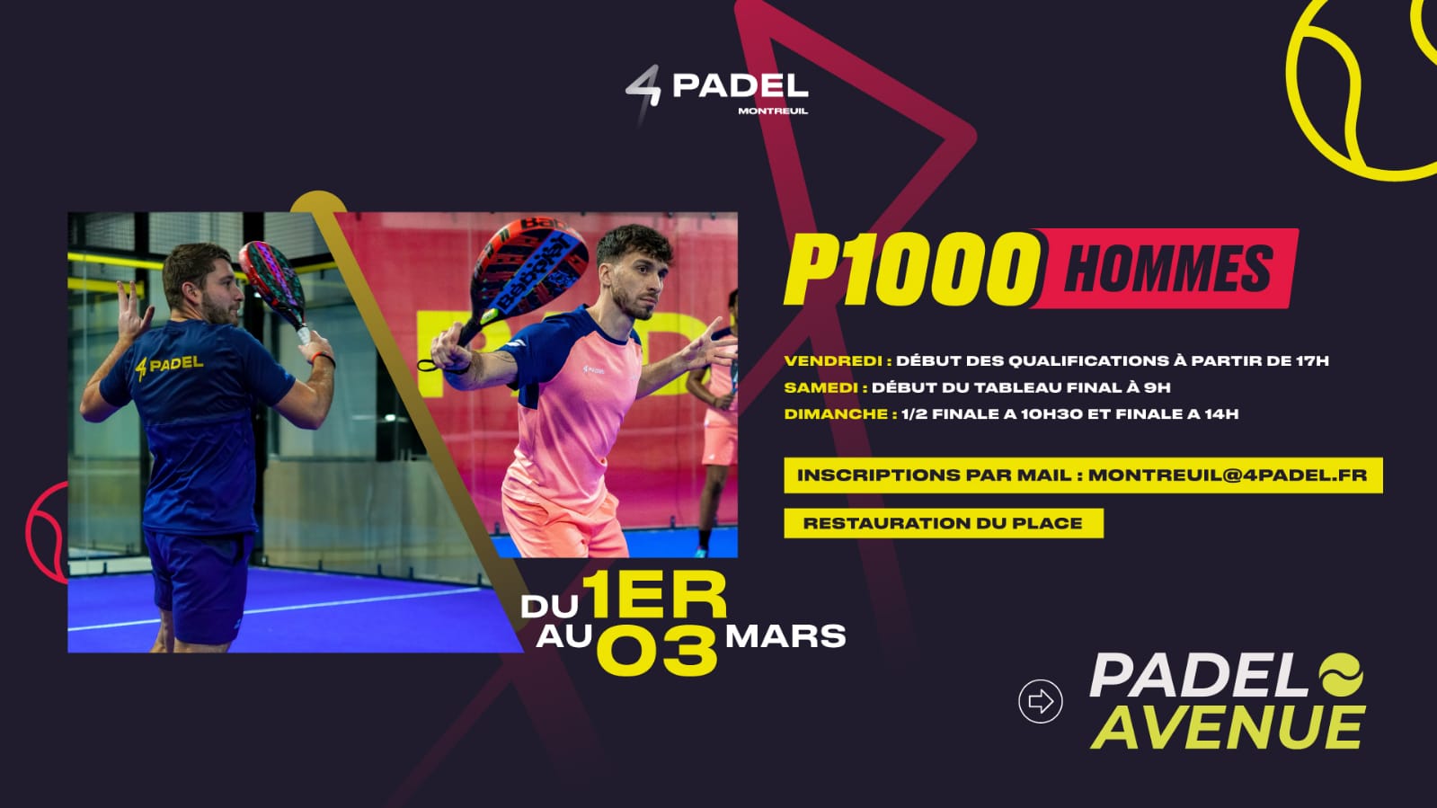 P1000 por Padel Avenue – Descubre la lista de jugadores presentes en 4Padel Montreuil