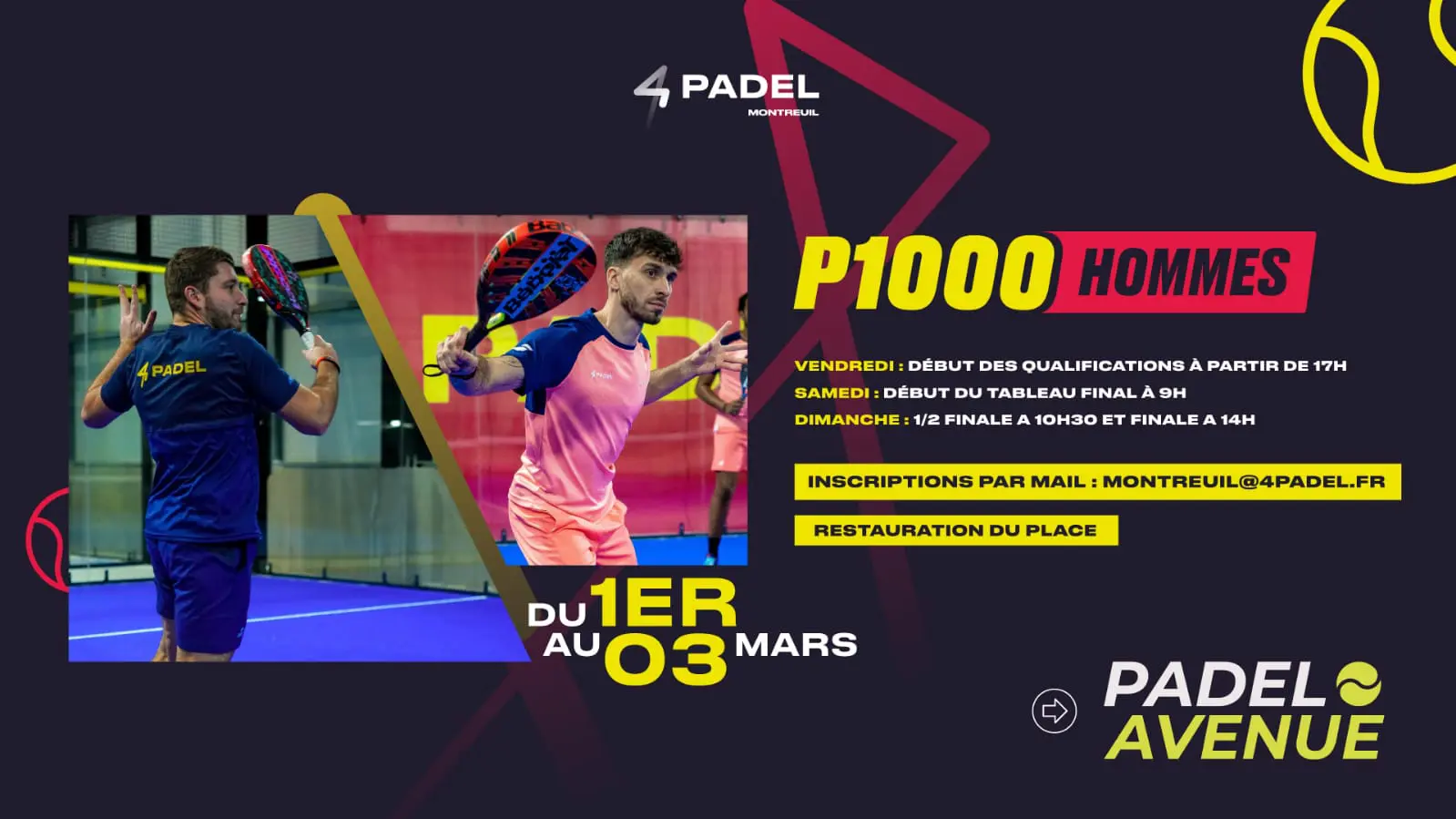 P1000 por Padel Avenue – Conheça a lista de jogadores presentes no 4Padel Montreuil
