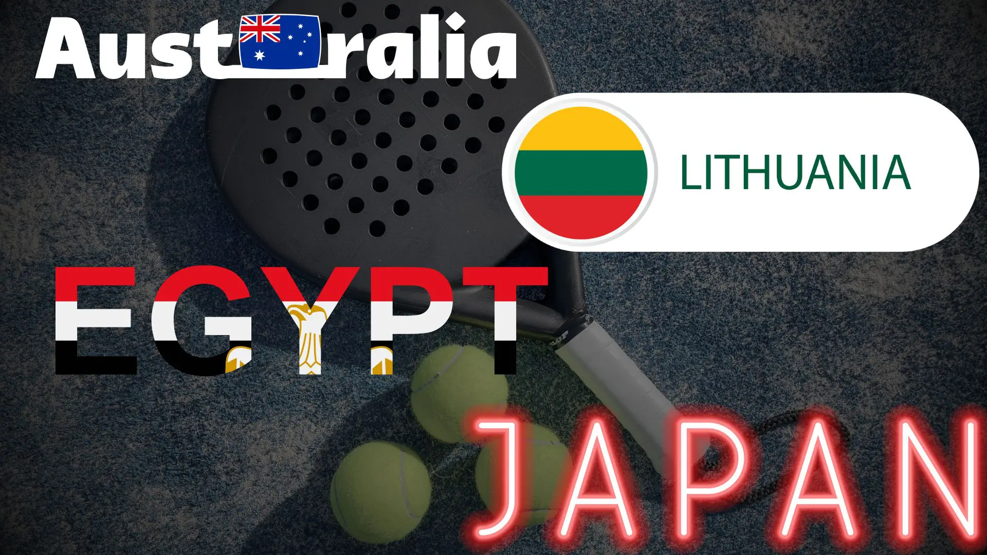 Australië Lutanië Egypte Japan FIP-tour