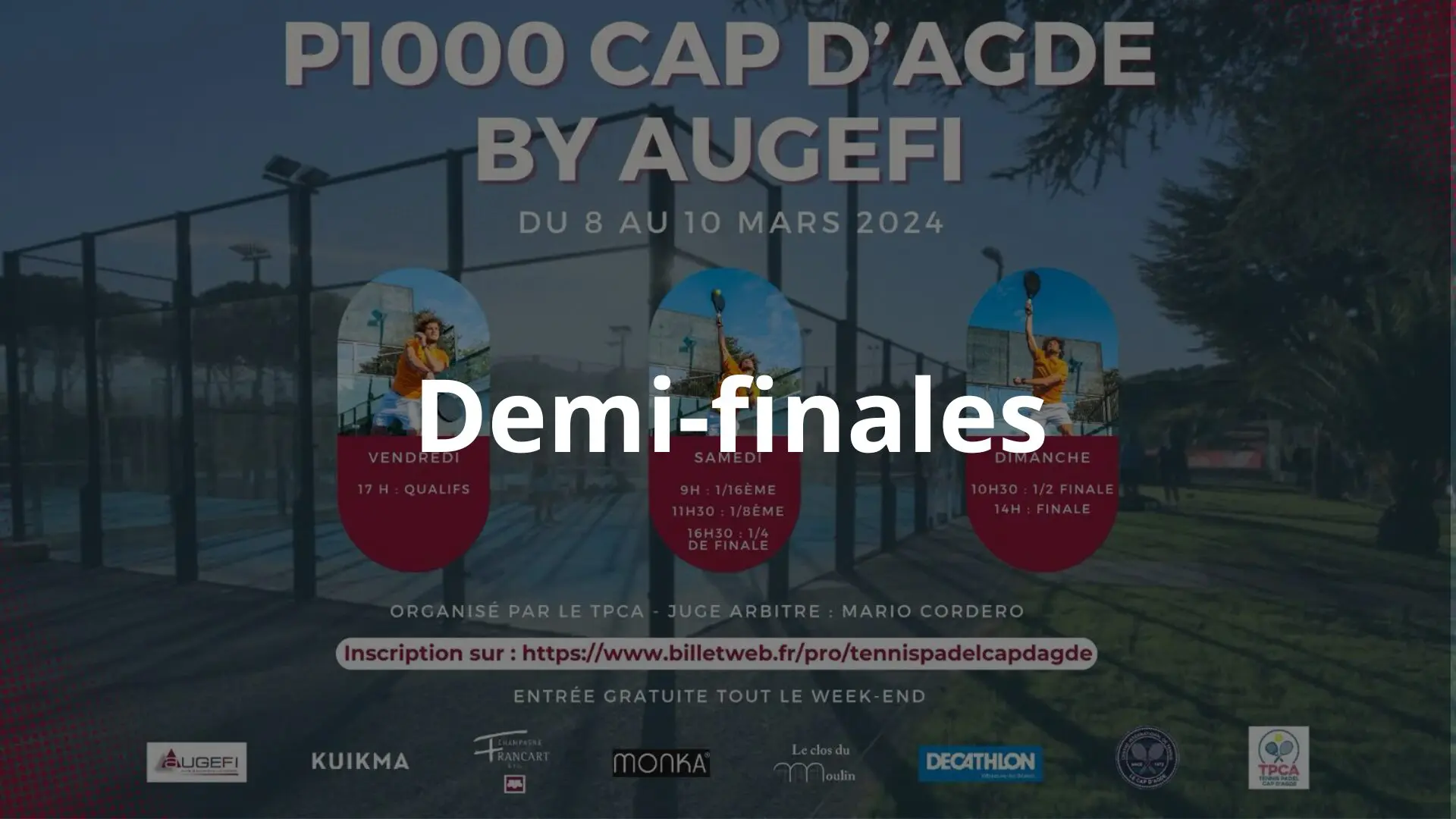P1000 masculino Cap d’Agde – Pesado esta mañana en las semifinales