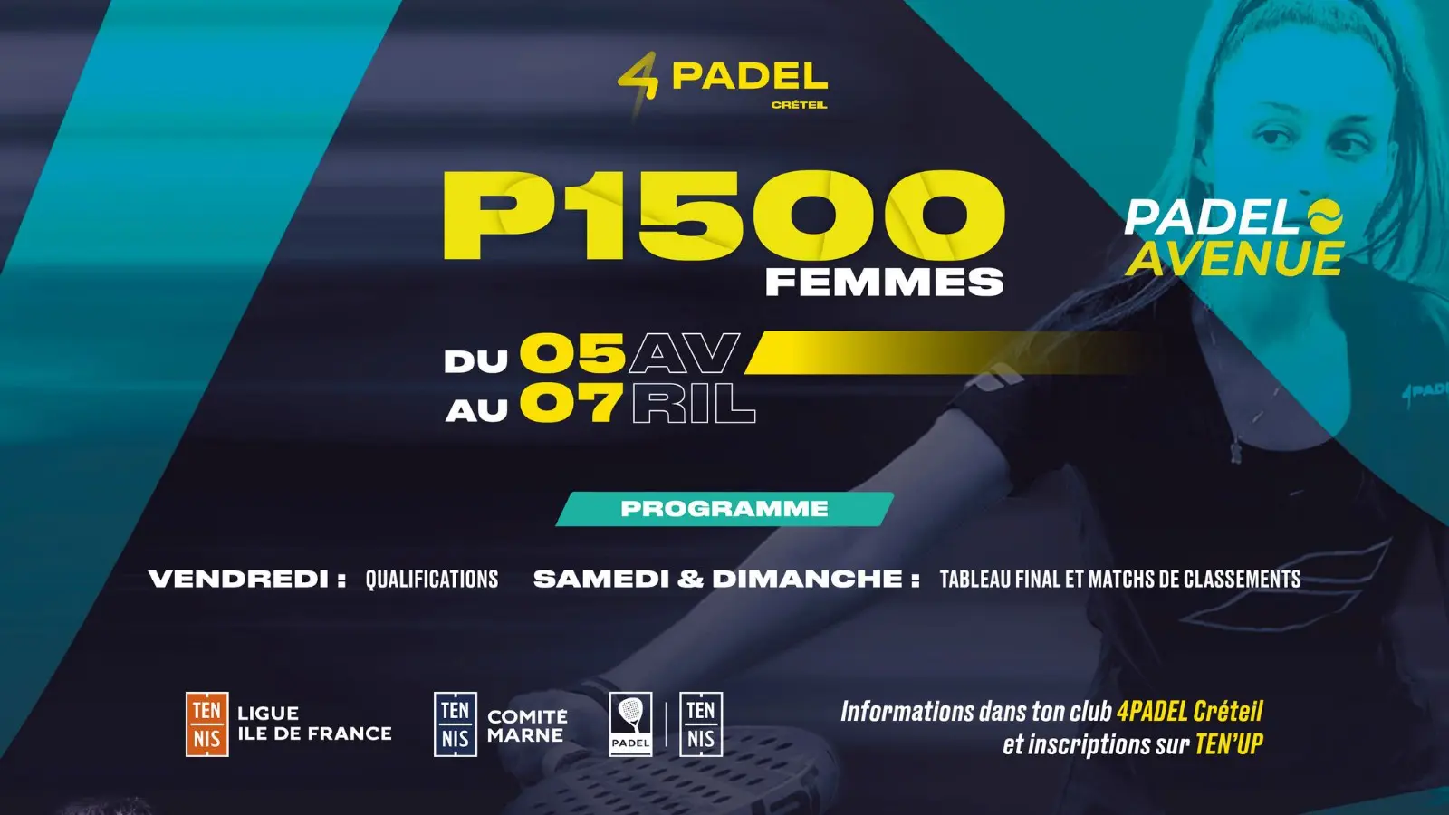 P1500 4PADEL Créteil – プログラミング、ライブ、結果…