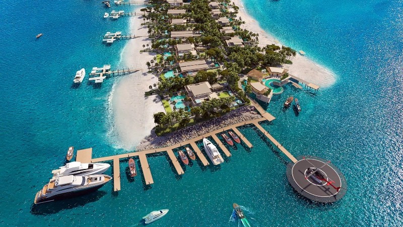 Amali Island Padel floating Dubai