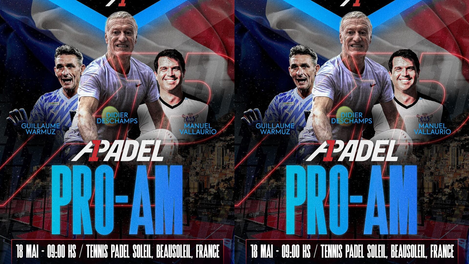 A1 Padel France Open – Un Pro-Am à Beausoleil avec Deschamps, Warmuz, Vallaurio…