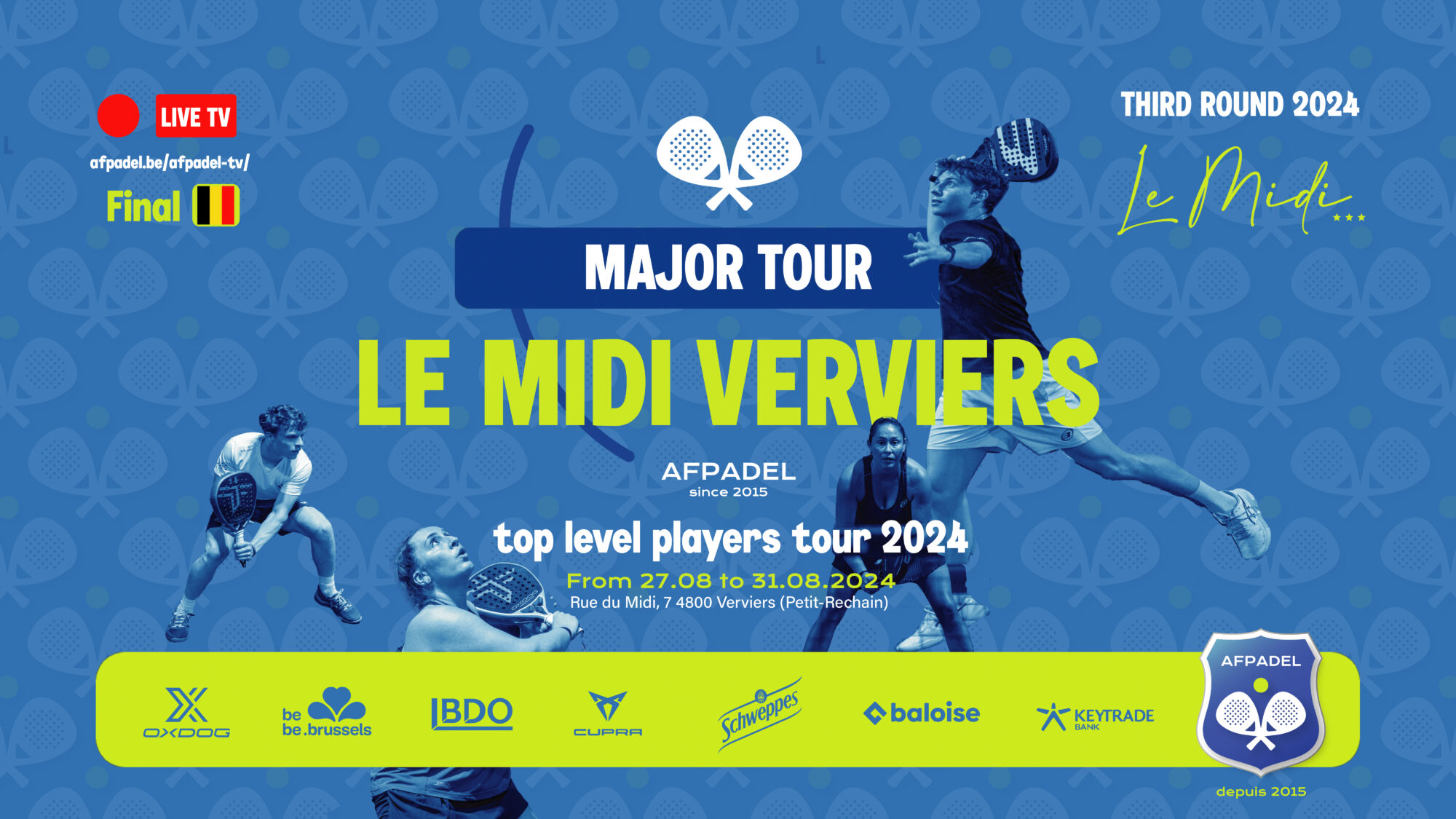 L’AFPadel Major Tour fait escale à Verviers pour sa 3e étape !