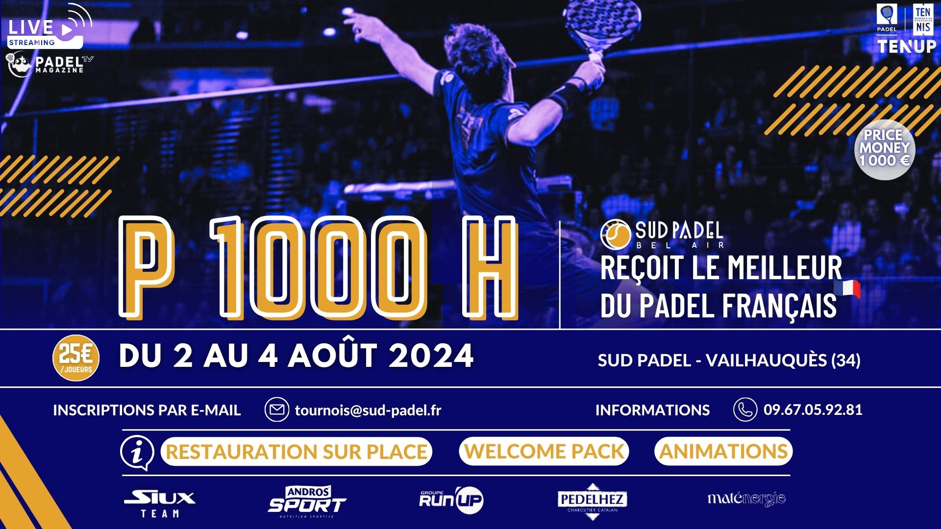 Sud Padel : un P1000 avec 8 joueurs du top 50 français