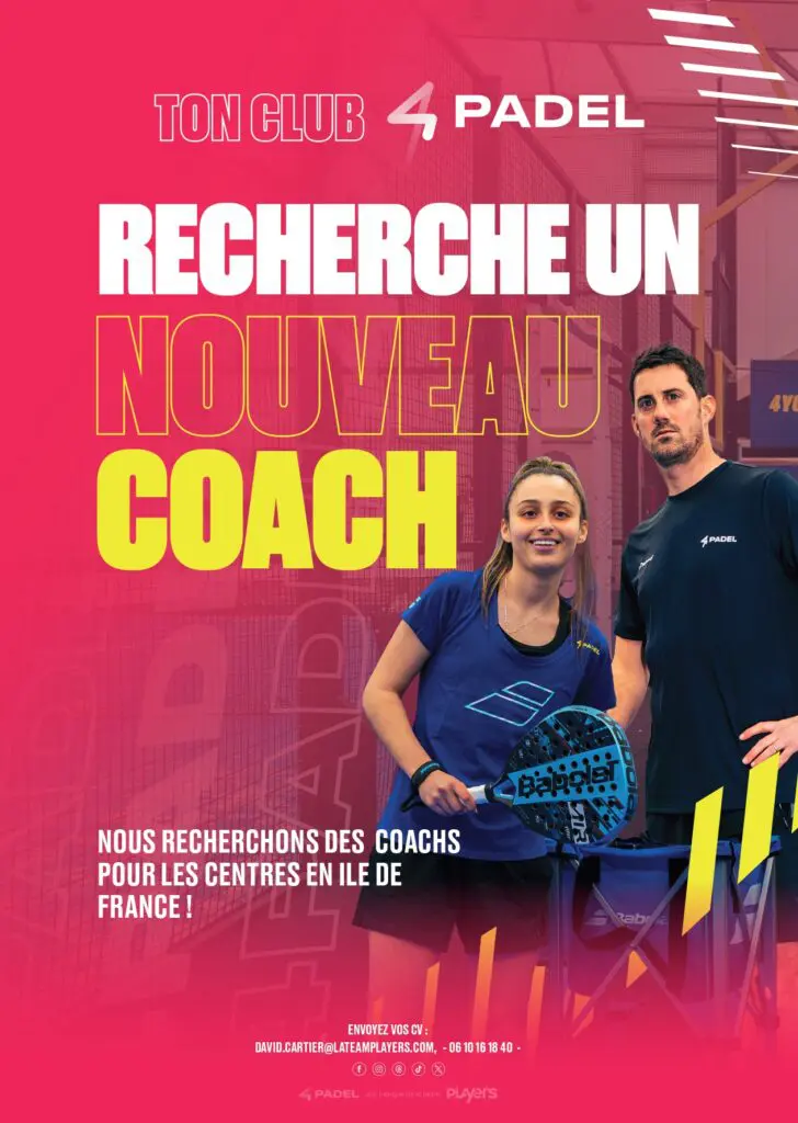 Affiche 4PADEL recherche coach 916