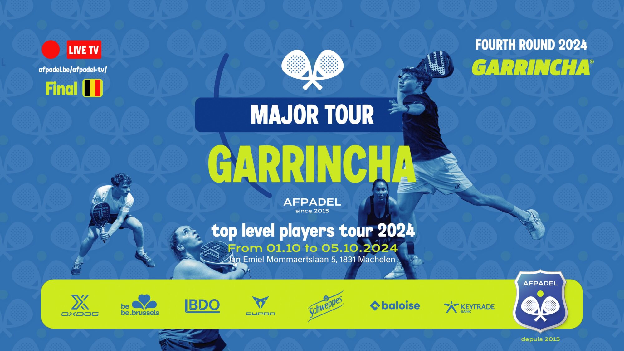 L’AFPadel Major Tour enflamme Diegem pour sa 4e étape au Garrincha Diegem !