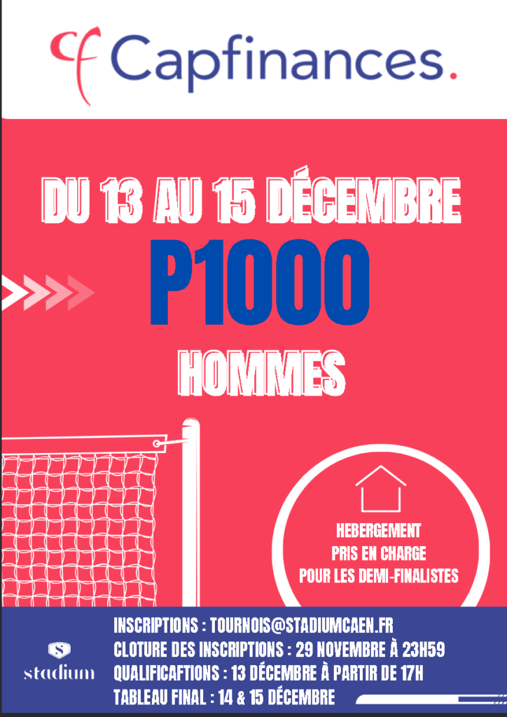 P1000 Capfinances au Stadium Caen du 13 au 15 décembre 2024