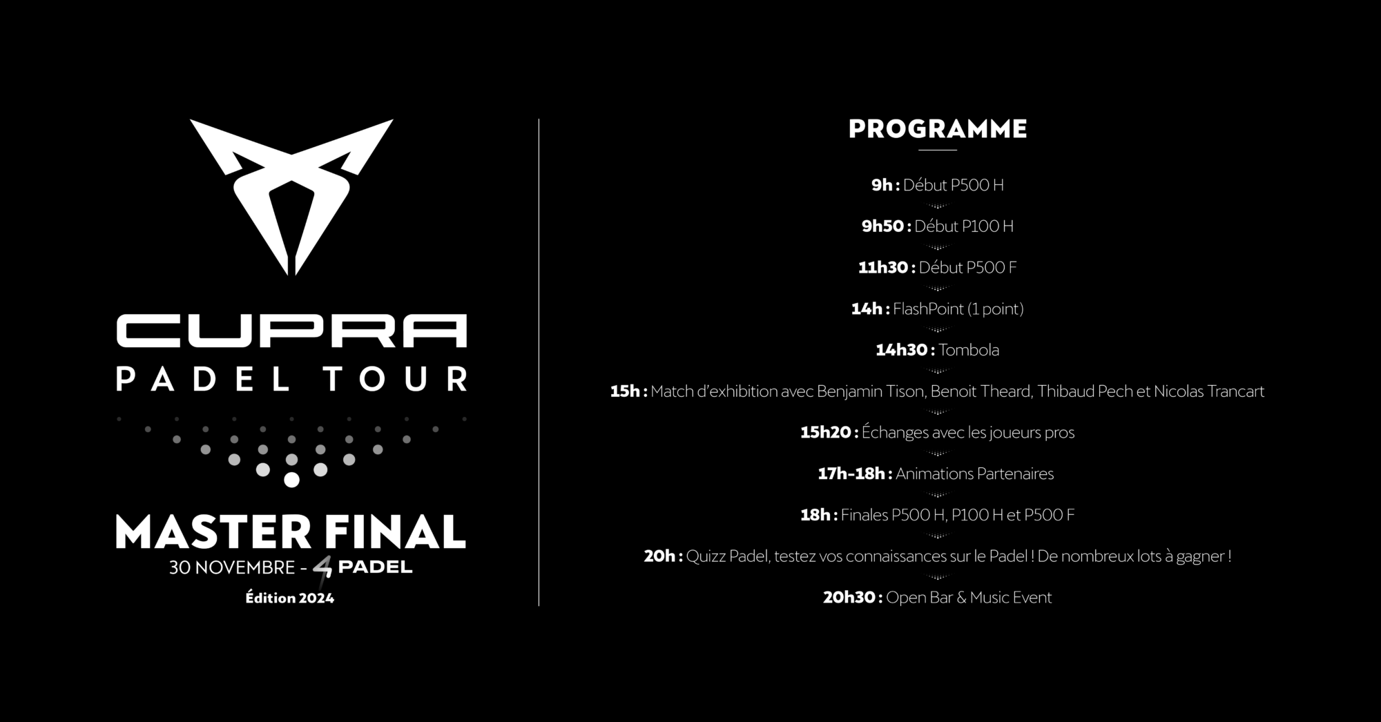 Programme Cupra Padel Tour