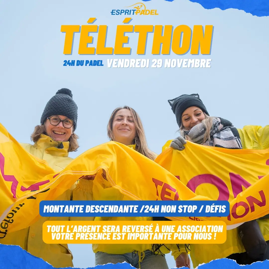 24H de Padel pour le Téléthon les 29 et 30 novembre | Padel Magazine 24H de Padel pour le Téléthon les 29 et 30 novembre