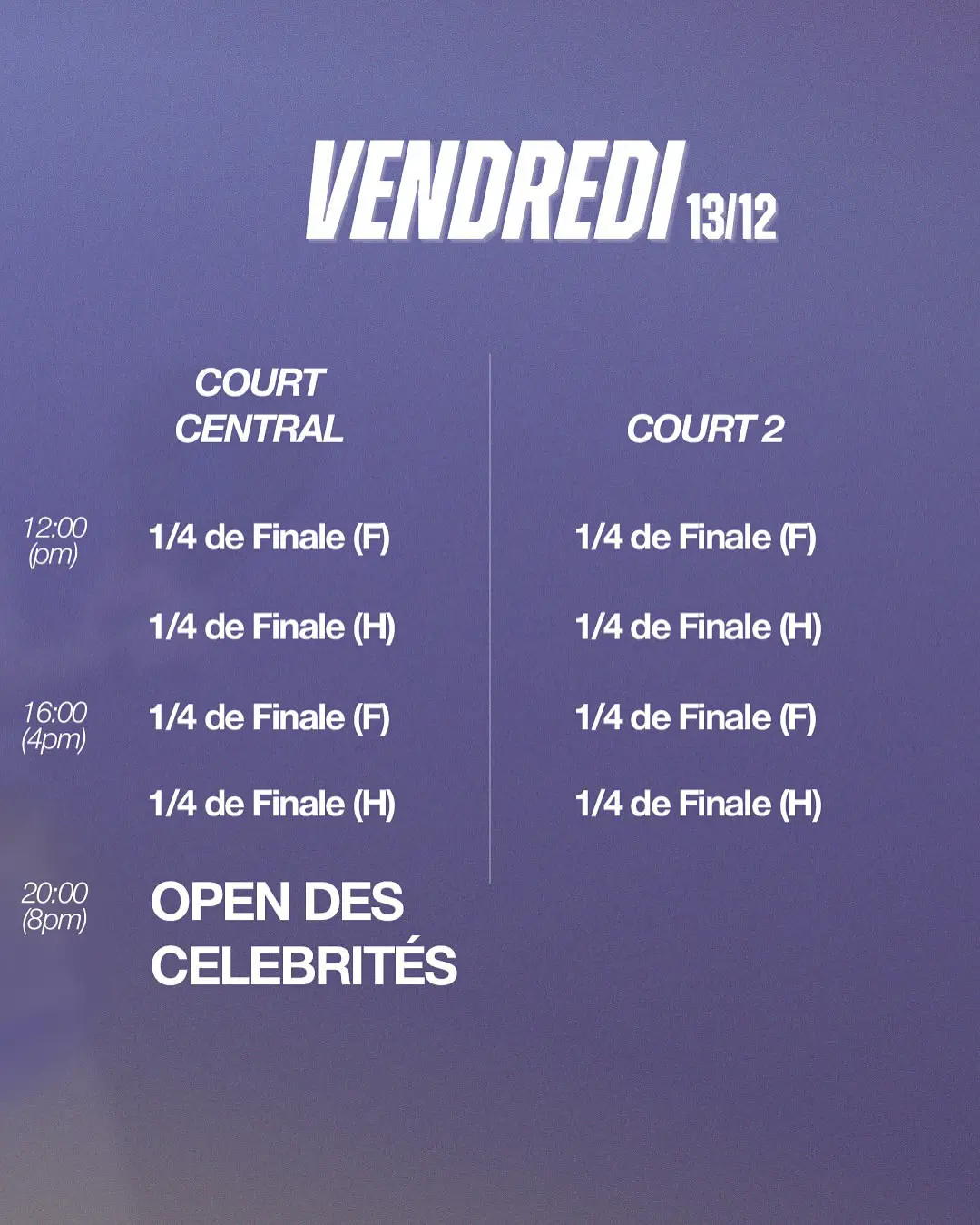 FIP FINALS GRAND BOURG - Le programme