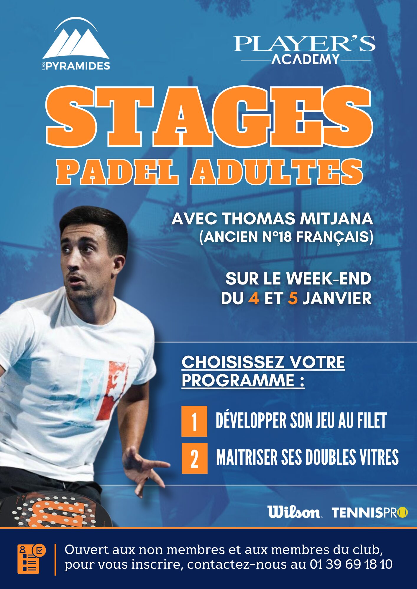 Affiche stage padel players academy