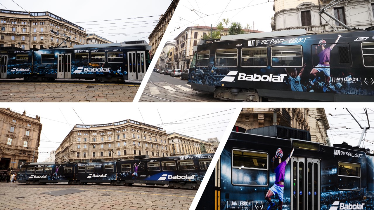 Babolat mise sur le tramway milanais pour marquer les esprits